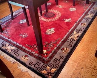 Red Chinese area rug (runner also available in bedroom)