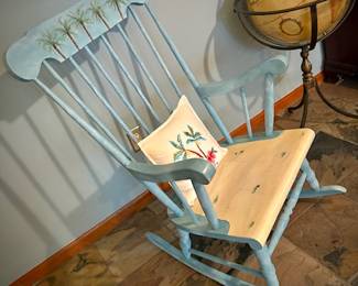 Painted palm tree rocker