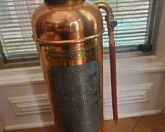 Vintage brass fire extinguisher