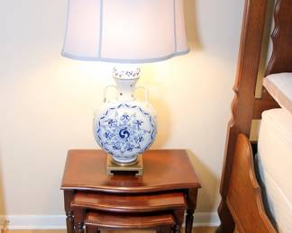 Nesting Tables, 1 of 2 Blue & White Designer Lamps