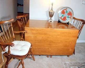 Pennsylvania House Windsor Chairs, Drop Leaf Table