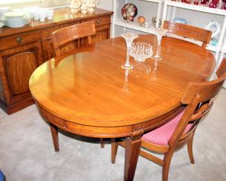 White Fine Furniture Dining Room Set (Table with 6 Chairs, Buffet &China Cabinet)