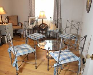 6 Heavy Wrought Iron Chairs