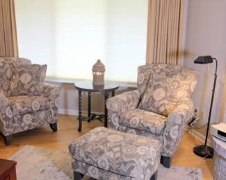 Smith Bros Occasional Chairs with Ottoman