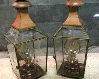 Vintage Oil Lamp Pair