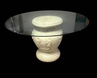 GlassTopped Neoclassical Table