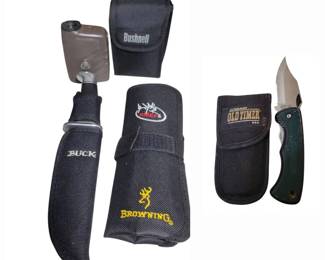 Buck, Bushnell, Browning, Schrade
