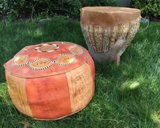 Moroccan Pouf Kenyan Drum