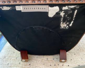 H79 - $300. Pottery Barn Leather Chair. Measures 32" wide x 35" deep x 31" tall.