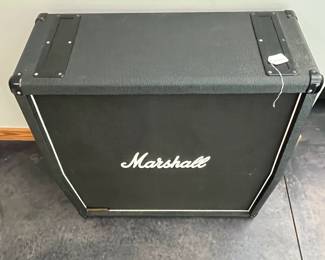 H112 - $600. Marshall 1960 Vintage Angled Extension Cabinet. No holes. No discoloration. NOT on wheels. Measures 29" wide x 14" deep x 29.5" tall.