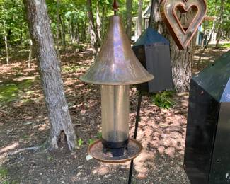 H28 - $40. Pottery Barn Copper Villa Bird Feeder.