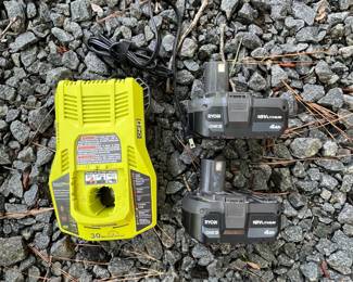 H44 - $150. Ryobi 18volt 16" Lawn Mower. Includes 2 batteries & charger.