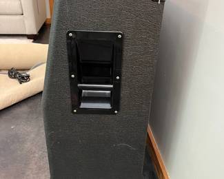 H113 - $500. Marshall 1960A 300 watt Angled Stereo Cabinet. Has small hole and some discoloration. Measures 30" wide x 14" deep x 32" tall.