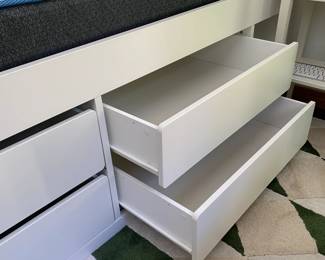 H88 - $195. IKEA Twin Size bed with drawer storage. Clean mattress included if you'd like it!