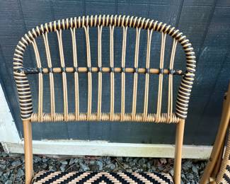 H43 - $100. Threshold Aster Outdoor Patio Dining Chairs. Set of 4 Folding Chairs. Seats are 19" wide.