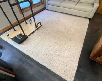 H83 - $150. Pottery Barn Etta Easy Care Shag Rug. 8' x 10'. This rug has the most wear of them all.