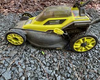 H44 - $150. Ryobi 18volt 16" Lawn Mower. Includes 2 batteries & charger.