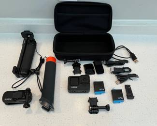 H92 - $250 ALL. GoPro 9 Black with accessories. "The Remote", 1 soft handle, 1 long retractable handle, Dual Charger & Enduro Batteries, Clip Mount, Light Mod, Suction Cup, Jaws Flex Clamp, & Media Mod. Total of 4 batteries included.