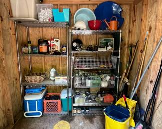 H47 - $50 Each Metal Storage Racks. Smalls Priced Individually.