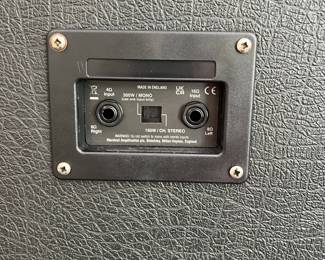 H112 - $600. Marshall 1960 Vintage Angled Extension Cabinet. No holes. No discoloration. NOT on wheels. Measures 29" wide x 14" deep x 29.5" tall.
