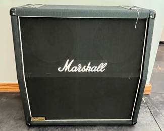 H112 - $600. Marshall 1960 Vintage Angled Extension Cabinet. No holes. No discoloration. NOT on wheels. Measures 29" wide x 14" deep x 29.5" tall.