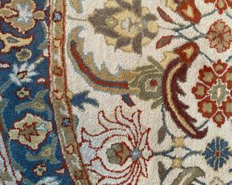 H81 - $225. Pottery Barn Eva Persian Rug Red. 8' round. 2023. 100% Wool.