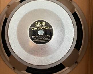 H108 - $60 each. 2 available. Celestion G10 Vintage 80th Anniversary 10". 8 Ohm Guitar Speakers. 60 watts.