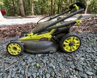 H44 - $150. Ryobi 18volt 16" Lawn Mower. Includes 2 batteries & charger.