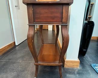 H99 - $45. Small Ethan Allen Side Table. Measures 12" wide x 22" deep x 25" tall.