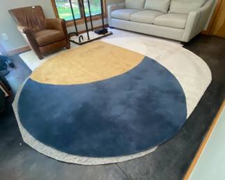 H80 - $350. West Elm Capsule Rug. Measures 8' x 10'. 68% Wool 32% Viscose.