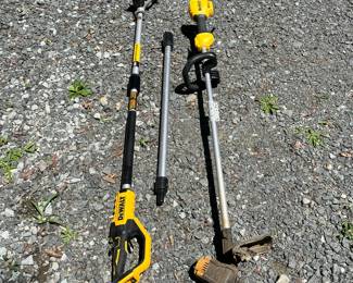 H53 - $125. DeWalt 20V Max Pole Saw XR with Extension Rod. Includes Battery & Charger. H54 - $60. DeWalt Max Lithium String Trimmer with extra string. NO Battery.