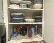 Plates, bowls, cups, serving trays.