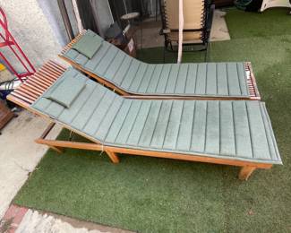 Reclining Lawn Chairs with Padding.