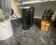 Keurig Coffe Maker. Knife set with butcher block.