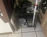 Ninja Blender, kitchen racks.