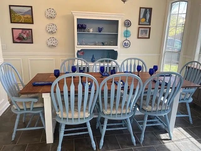 Farmhouse Chic Table & Chairs Set with Coordinated China Hutch & Linen Press (pieces are sold separately)