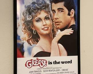 Vintage Grease Movie Poster in Black Frame
