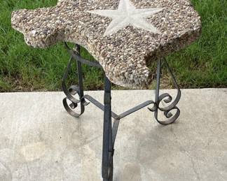 Concrete Texas Garden Step on Metal Table Base