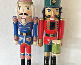 (2) Wooden Christmas Decor XL Nutcrackers