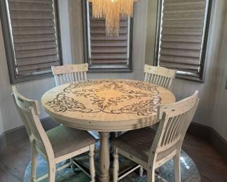 Shabby Chic White Counter Height Table & Chairs