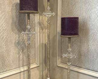 Floor Standing Stair Step Candle Holder w/ Candles