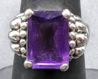 925 Silver Amethyst Ring. 8.03 grams Sz. 6