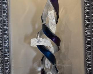 XL & Striking Abstract Art Glass Sculpture, 1/2