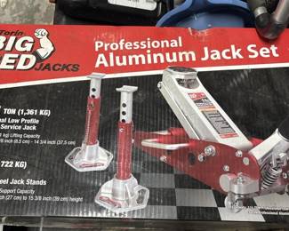 Big red professional aluminum jack set in factory