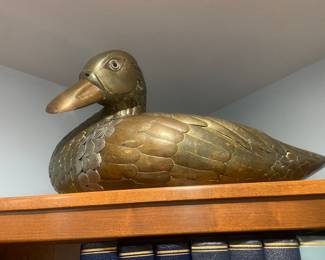 Large brass duck planter $120