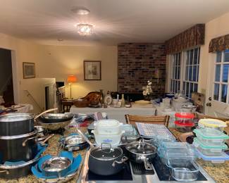 Assorted pots and pans