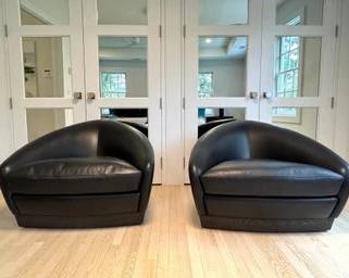 Pair Michael Berman Gran Strato Swivel Loung Chairs
