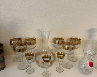 Gold Leaf Crystal Set 