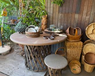 mex decor table w/ misc
