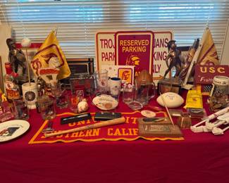 lots of USC memorabilia